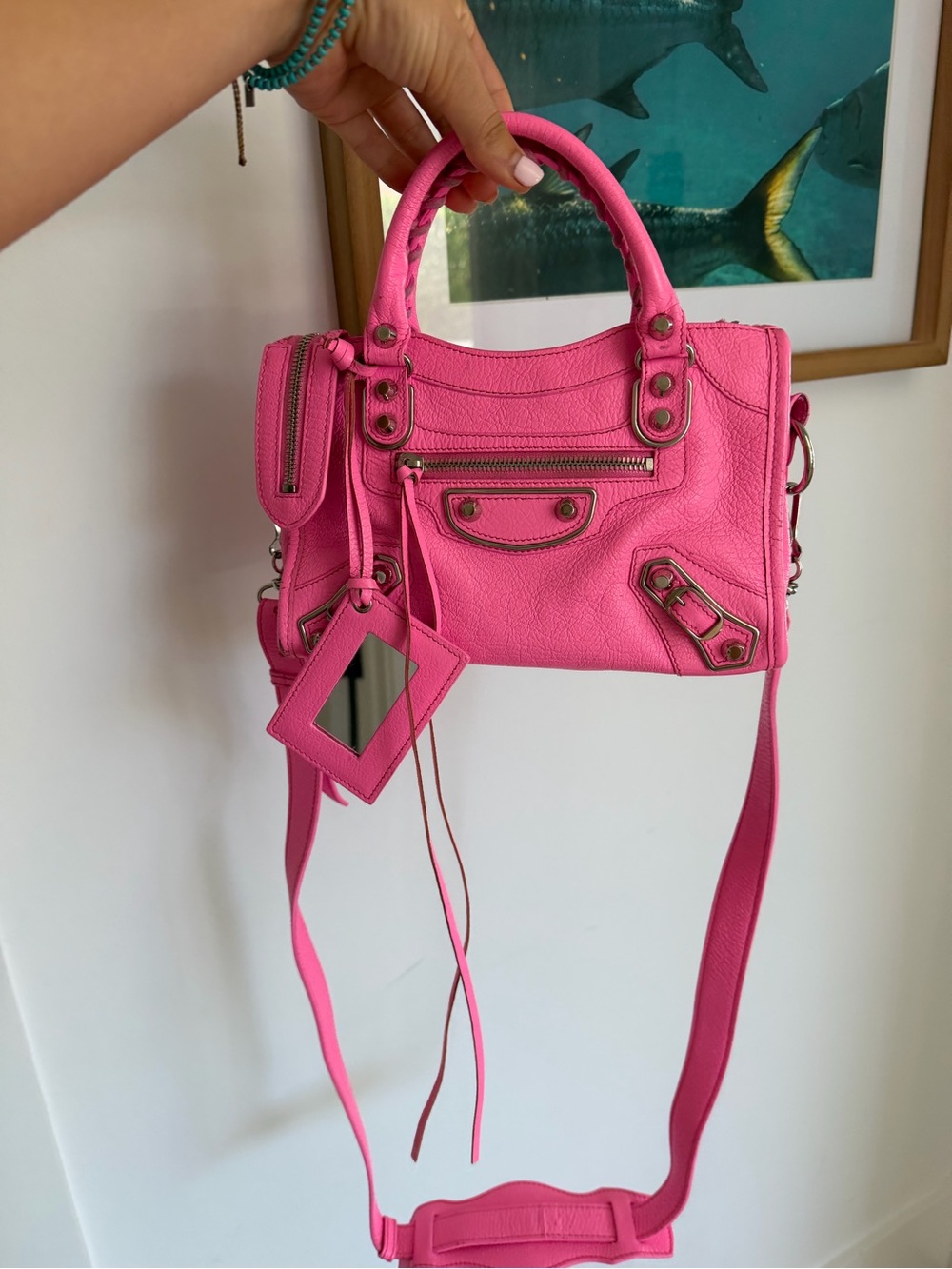 BALENCIAGA Mini City Bag in hot pink - Picture 6 of 6